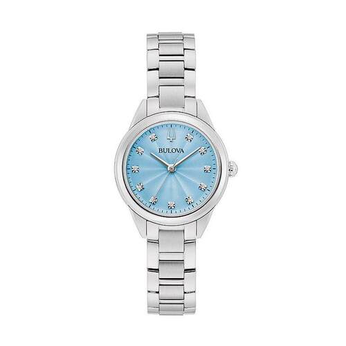 海外代购BULOVA/宝路华女士欧美腕表夜光指针生活防水不锈钢表带