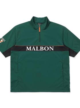 代购MALBON GOLF男士运动夹克透气轻便防风速干绿色尼龙材质