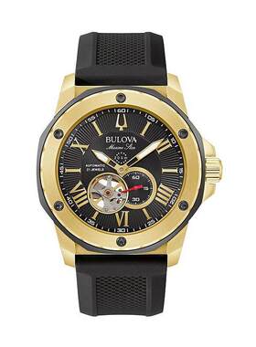 海外代购BULOVA/宝路华男士欧美腕表镂空视窗夜光指针自动机械