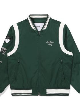 代购MALBON GOLF女士运动夹克防风轻便保暖透气绿色聚酯纤维