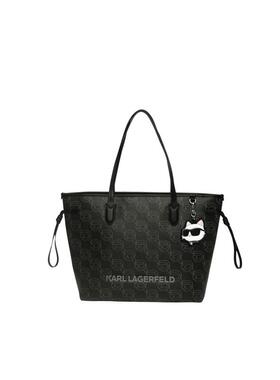 代购Karl Lagerfeld女士托特包大容量可手提可斜挎多用途黑色