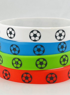 世界杯运动手镯环圈足球主题纪念硅胶腕带简约男女球迷饰品小礼物