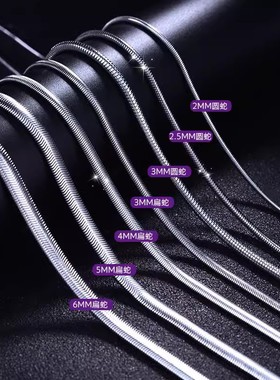 时尚个性刀片链无吊坠钛钢裸链条单链子气质扁蛇骨项链百搭配饰品