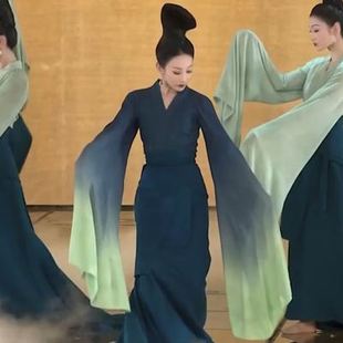 只此青绿孟庆旸同款舞蹈服春晚千里江山图古典舞演出服飘逸练功服