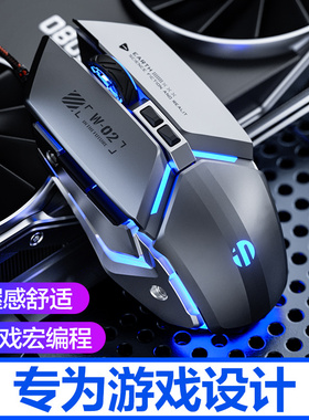 英菲克W2机械有线鼠标宏电竞游戏专用办公静音无声笔记本台式电脑