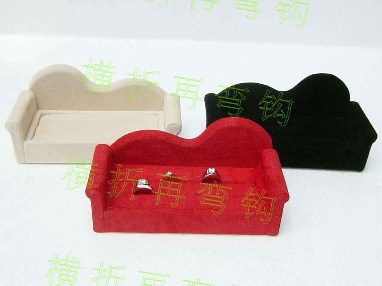 全绒长沙发戒指架 戒指座 首饰展示架 饰品展示 柜台道具