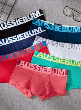 aussiebum男士纯棉内裤低腰字母潮舒适吸汗平角裤裤衩