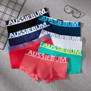 aussiebum男士纯棉内裤低腰字母潮舒适吸汗平角裤裤衩