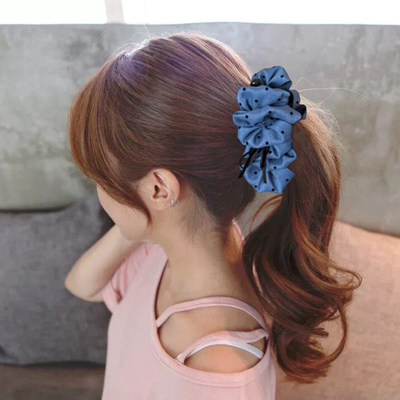 韩版高马尾布艺蝴蝶结香蕉夹