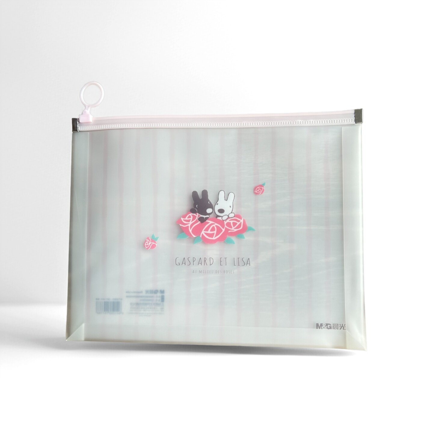晨光A5拉边袋文件袋透明档案袋萌pp、卡斯波和丽莎玫瑰花园可选