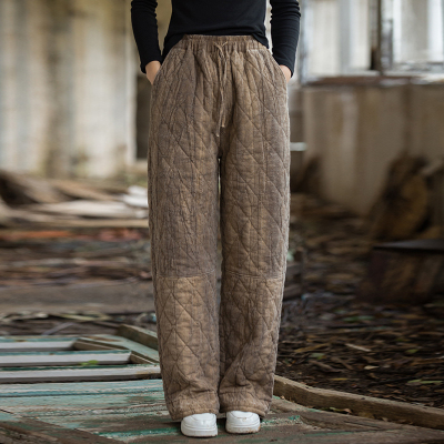 夹棉2024秋冬新款宽松加厚束口裤