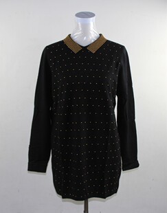 2023秋冬新款正品上海开开羊毛衫女装F83010翻领中长毛衣清仓特价