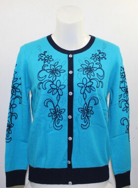 2024秋冬新款开开羊毛衫女装F89012圆领领中老年妈妈装毛衣特价