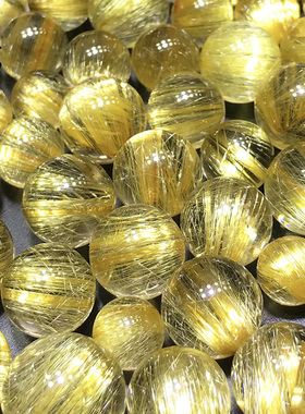 收藏级天然猫眼顺发金发晶散珠板钛晶配多宝单珠手串水晶项链吊坠