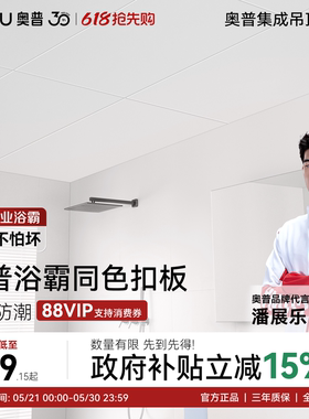 奥普集成吊顶铝扣板300*600材料厨房卫生间扣板吊顶天花板自装