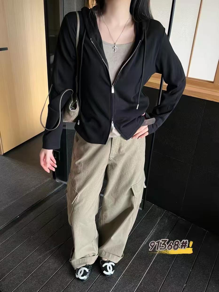 欧洲站2026秋季新韩版时尚连帽宽松显瘦百搭拉链长袖卫衣外套女