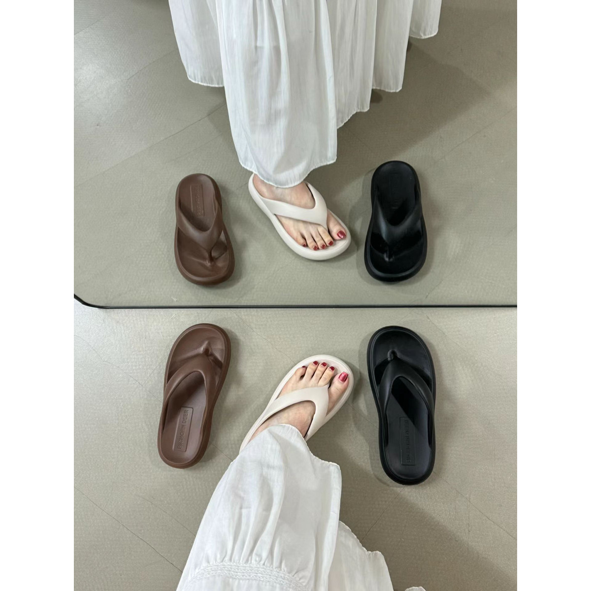 潮流品尚EVA外穿泡沫拖鞋百搭人字拖度假旅游人字拖平底人字