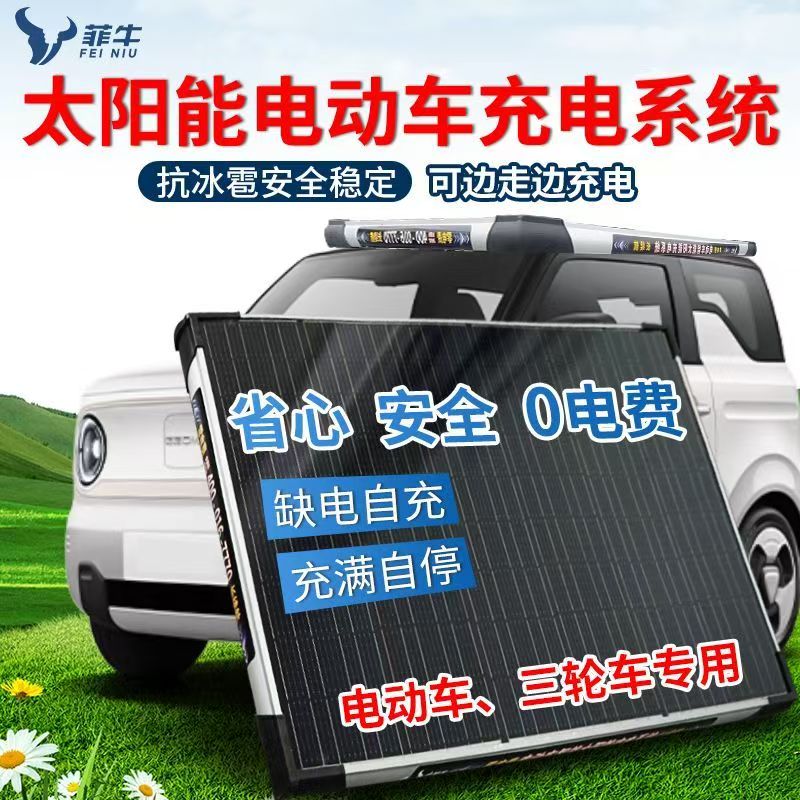 真品电动车太阳能发电系统48V60v72v光伏充电器无限长续航零电费
