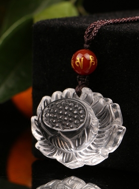天然巴西白水晶莲花莲蓬正品保证吊坠女款毛衣链项坠吊件挂件
