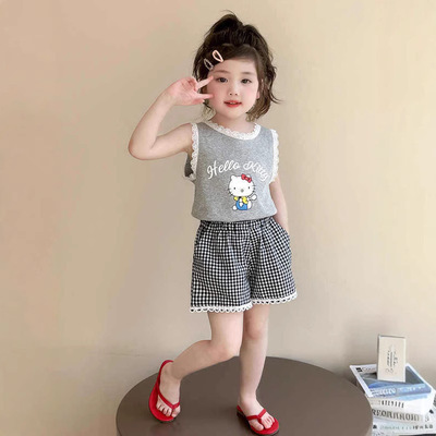 女童背心短裤套装夏季新款