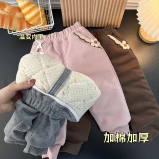 束脚裤 女童加厚棉裤 子婴儿冬装 1岁宝宝三层夹棉裤 潮3 2025秋冬新款