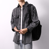 2022春季日系新款男士宽松牛仔衬衣XZ313B-1-CY957-P62，男装衬衫，星座310B-3
