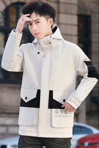 外套男春季新款青少年休闲百搭连帽夹克XZ313B-1-JK2026-P75图片