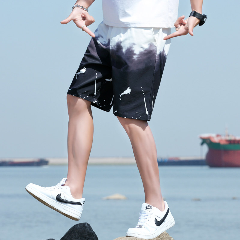 夏季新款沙滩裤时尚渐变短裤男休闲五分裤XZ313B-1-D,男装休闲裤,星座310B-3