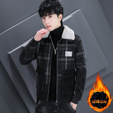 秋冬潮流男士开衫翻领加绒加厚休闲夹克外套XZ313B-1-JK211-P130，男装夹克，星座310B-3