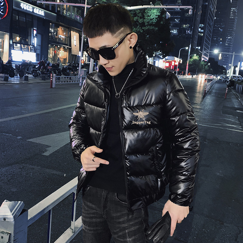 冬季立领加厚亮面刺绣棉衣男修身时尚棉服外套XZ313B-1-MY14P85,男装棉衣,星座310B-3
