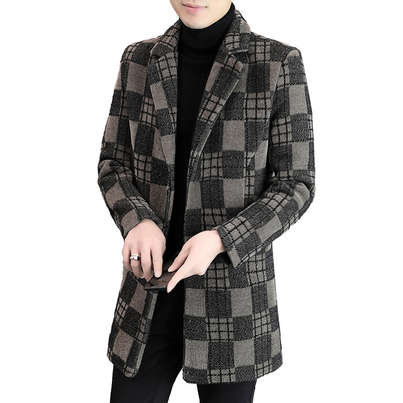 秋冬毛呢大衣男高品质中长款修身外套XZ313B-1-M6688-P190控268,男装毛呢大衣,星座310B-3
