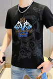 抖音品质欧版夏季男士高品质烫钻圆领短袖T恤XZ313B-1-DX2208-P40，男装T恤，星座310B-3