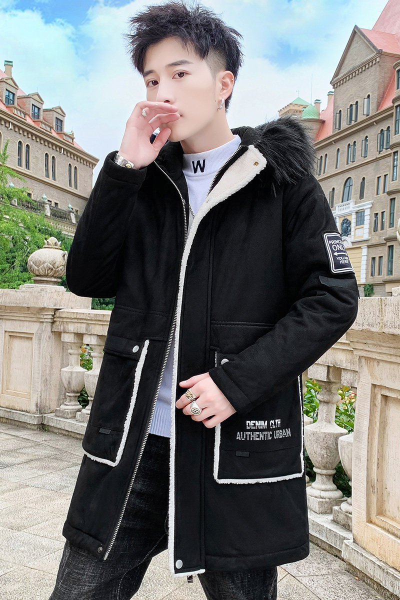 主推棉衣男鹿皮绒面料加厚大毛领中长款棉衣XZ313B-1-MY1669,男装棉衣,星座310B-3