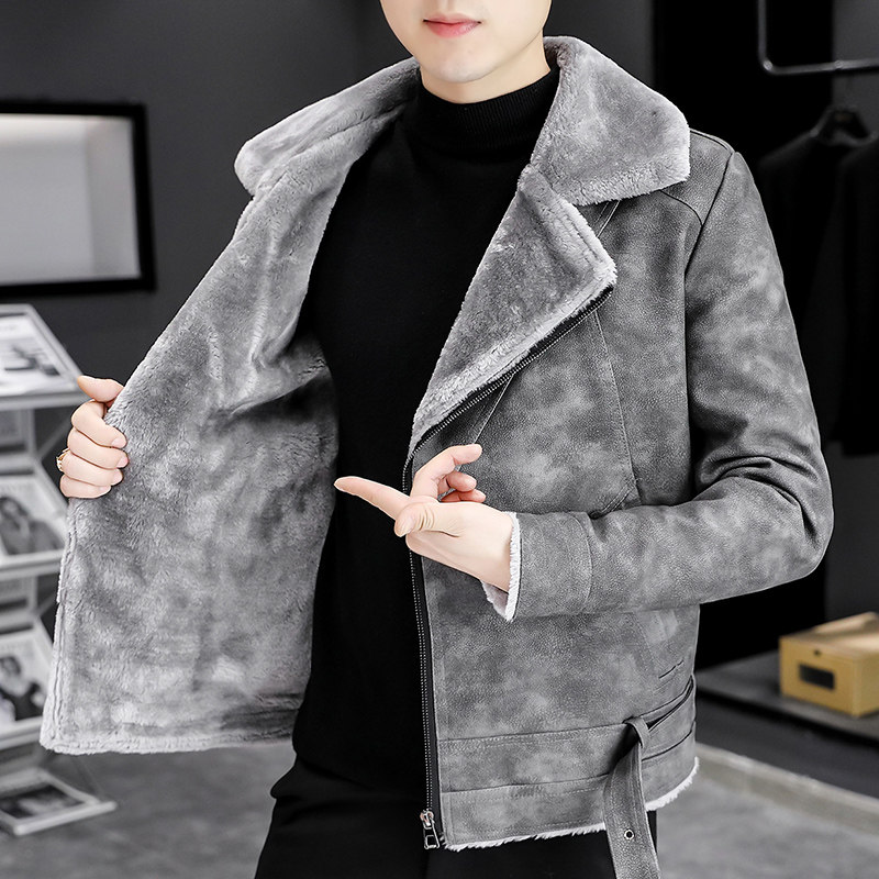 秋冬新款皮衣男士加绒加厚时尚机车服XZ313B-1-PY722-P120图片