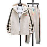 新型面料青年连帽夹克外套休闲运动套装XZ313B-1-TA188，男装休闲套装，星座310B-3