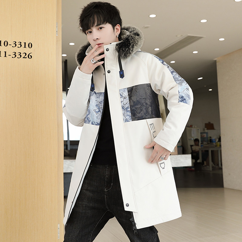 2022冬季新款中长款连帽男士加绒加厚夹克外套XZ313B-1-JK078-P75,男装夹克,星座310B-3