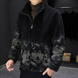 秋冬男士立领皮毛一体加厚休闲夹克外套XZ313B-1-P155198，男装毛呢大衣，星座310B-3