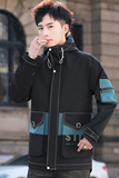 外套男春季新款青少年休闲百搭连帽夹克XZ313B-1-JK2026-P75，男装夹克，星座310B-3