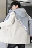 秋冬加绒加厚中长款风衣男连帽潮流休闲夹克XZ313B-1-B160-P60，男装夹克，星座310B-3