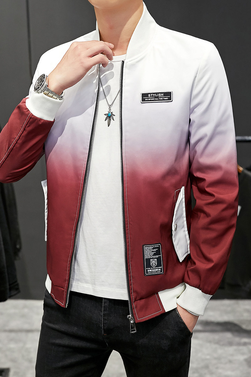 夹克男潮流时尚渐变色男士棒球领休闲外套XZ313B-1-NS01-P48,男装夹克,星座310B-3