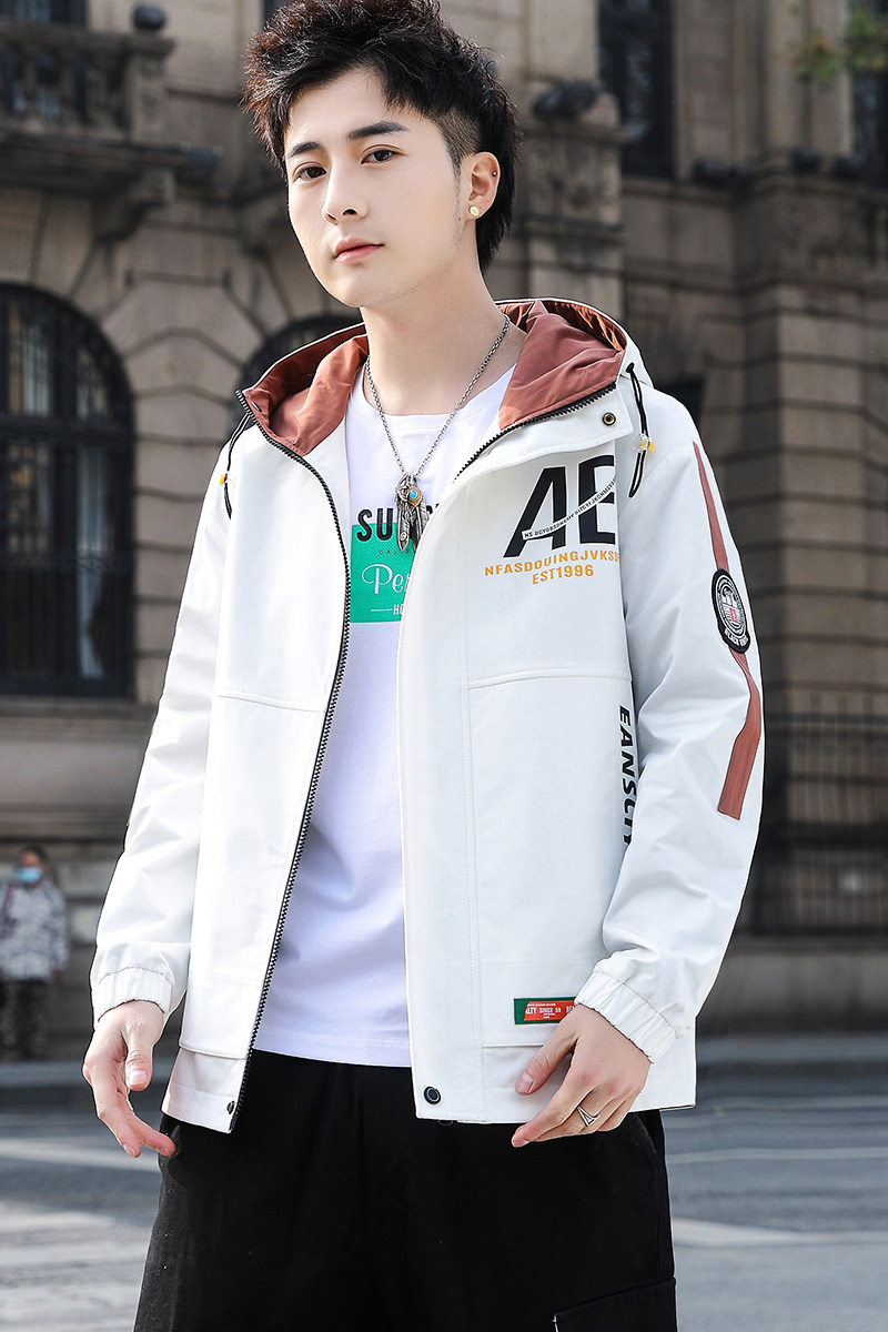 外套男新款青少年韩版休闲百搭连帽夹克上衣XZ313B-1-S2187-P65,男装夹克,星座310B-3