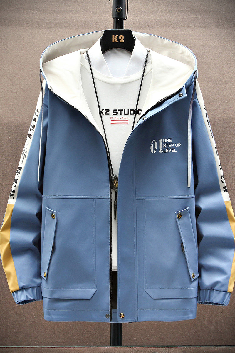 JK155-P55秋季青年薄款连帽外套学生百搭休闲拉链夹克,男装夹克,星座310B-3