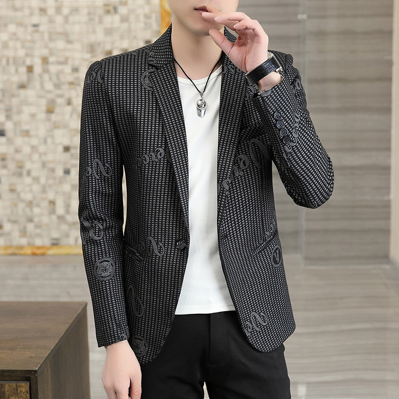 2021秋季西装男时尚休闲百搭韩版小西服外套XZ313B-1-XF8822-P90,男装西服,星座310B-3