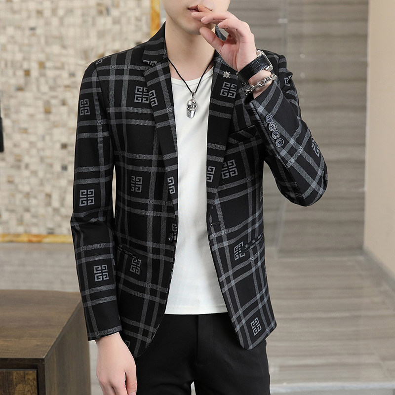 秋季新款西装男时尚帅气百搭韩版小西服外套XZ313B-1-XF8821-P90,男装西服,星座310B-3