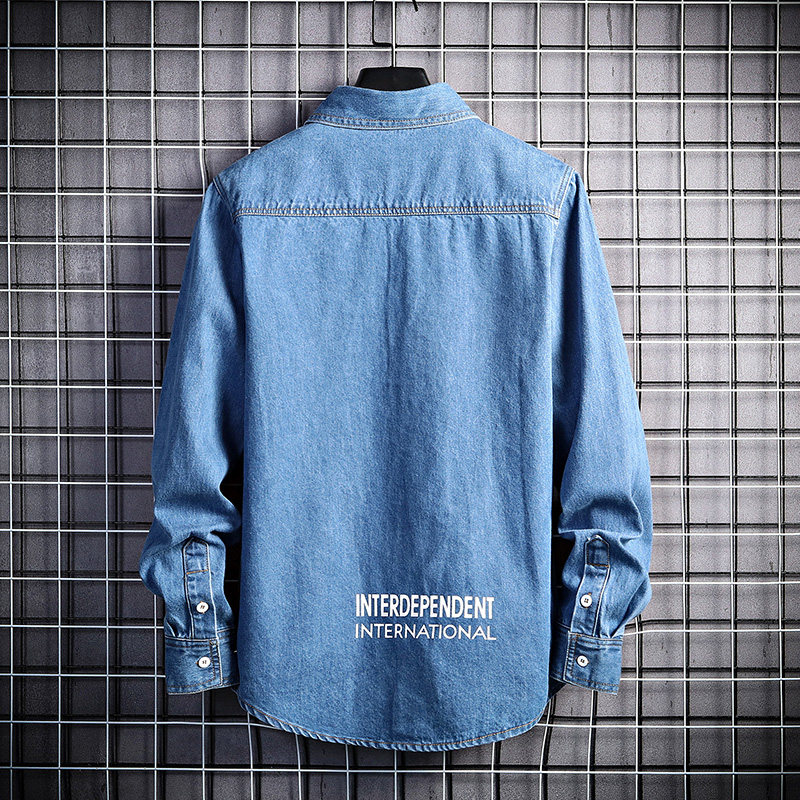 秋季新款男士高品质牛仔衬衣时尚修身长袖衬衫XZ313B-1-CY912-P55,男装衬衫,星座310B-3