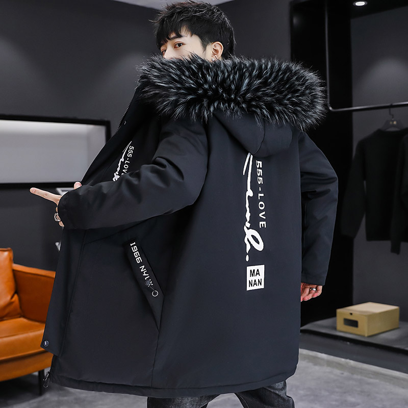 主推男士中长款大毛领加绒加厚连帽棉衣外套MY103-P95毛领元图片