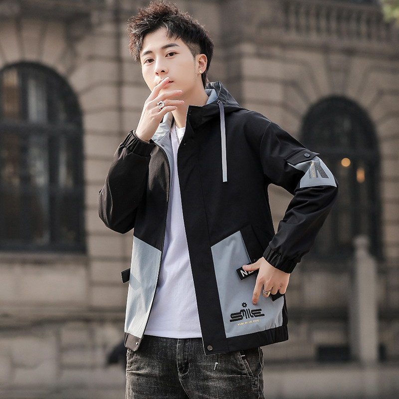 JXZ313B-春季新款潮流ins男士时尚连帽工装夹克外套,男装夹克,星座310B-3