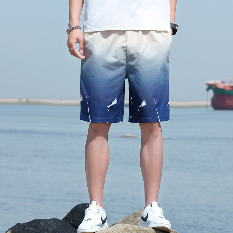 夏季新款沙滩裤时尚渐变短裤男休闲五分裤XZ313B-1-D,男装休闲裤,星座310B-3