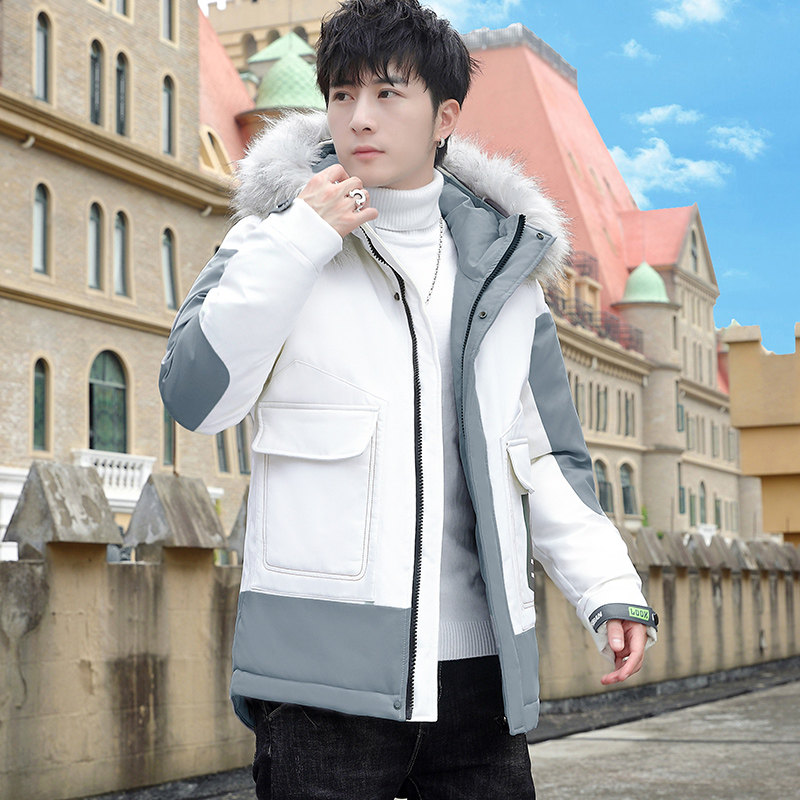 MY819-P110冬季连帽大毛领派克服棉衣男时尚印花棉服外套XZ313B-1,男装棉衣,星座310B-3