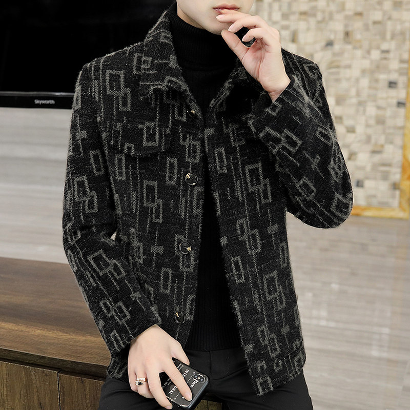 秋冬外套男中青年短款休闲毛呢夹克外套XZ313B-1-M6686-P165控238图片
